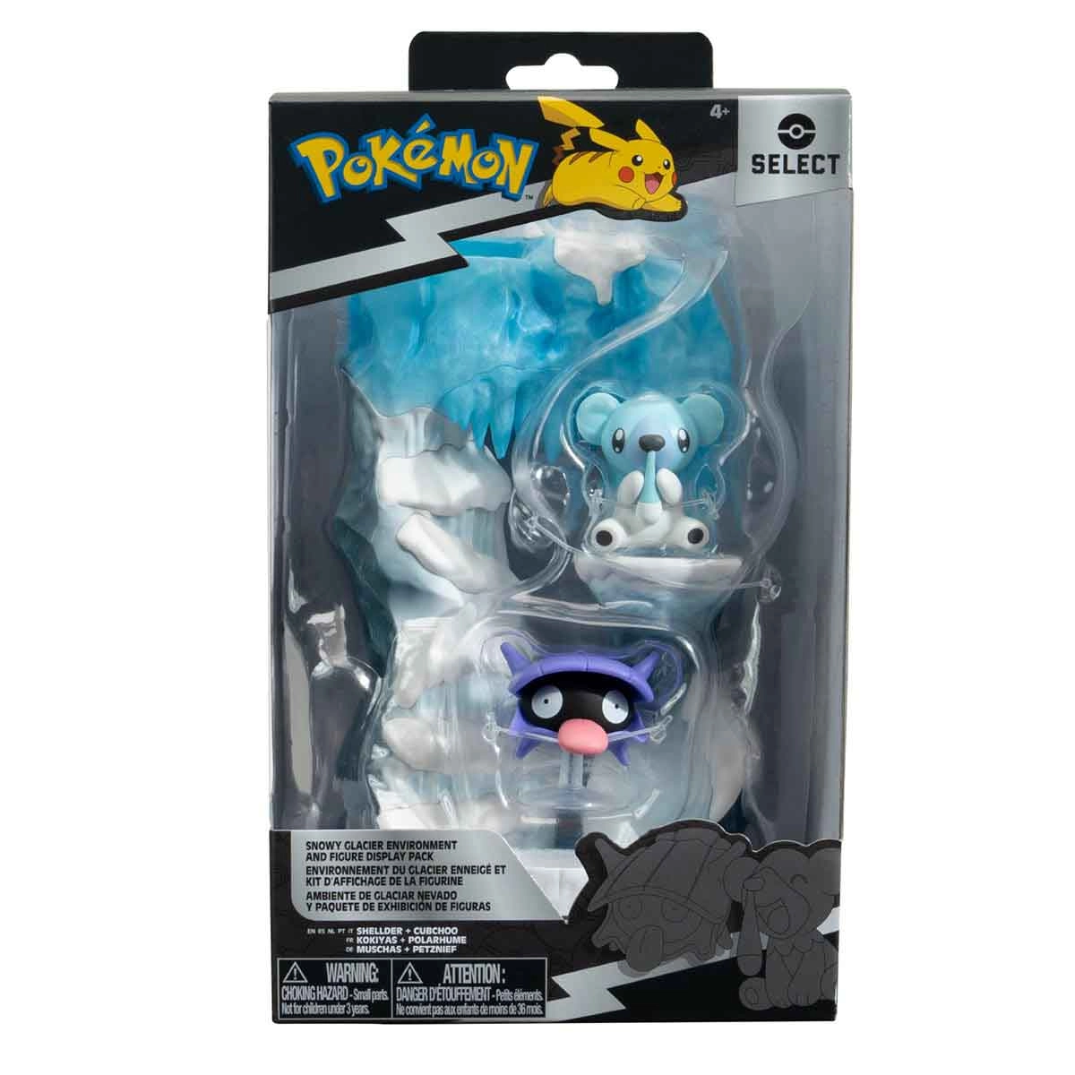 Ambiente Glacial 15Cm Com Boneco Shellder E Cubchoo Pokémon