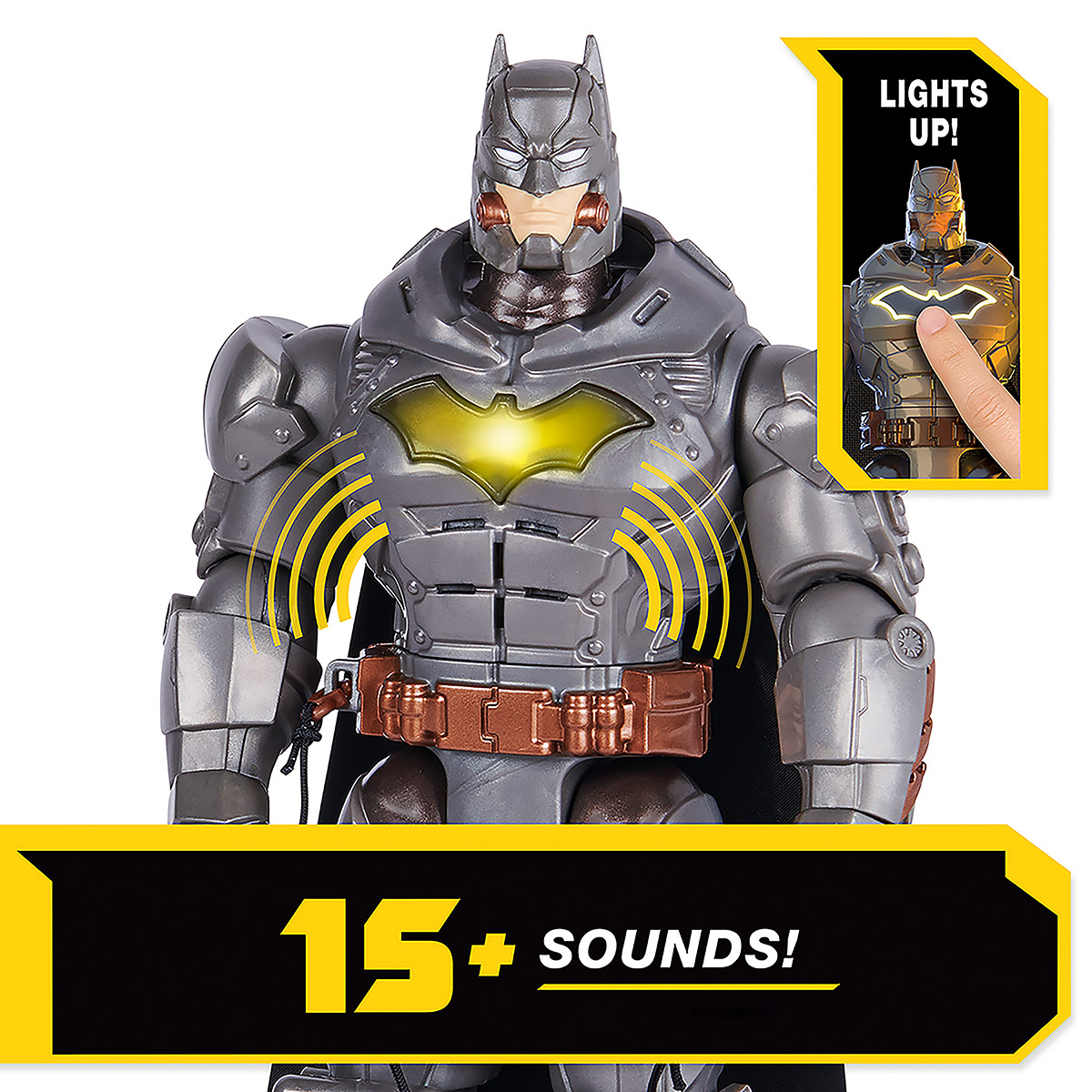 Boneco Batman De Luxo Battle Strike 30Cm Com Acessórios - Dc
