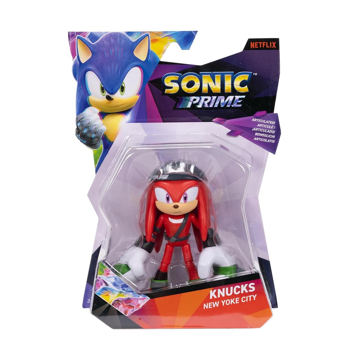 Boneco Articulado Knucks New Yoke City De 12Cm - Sonic Prime
