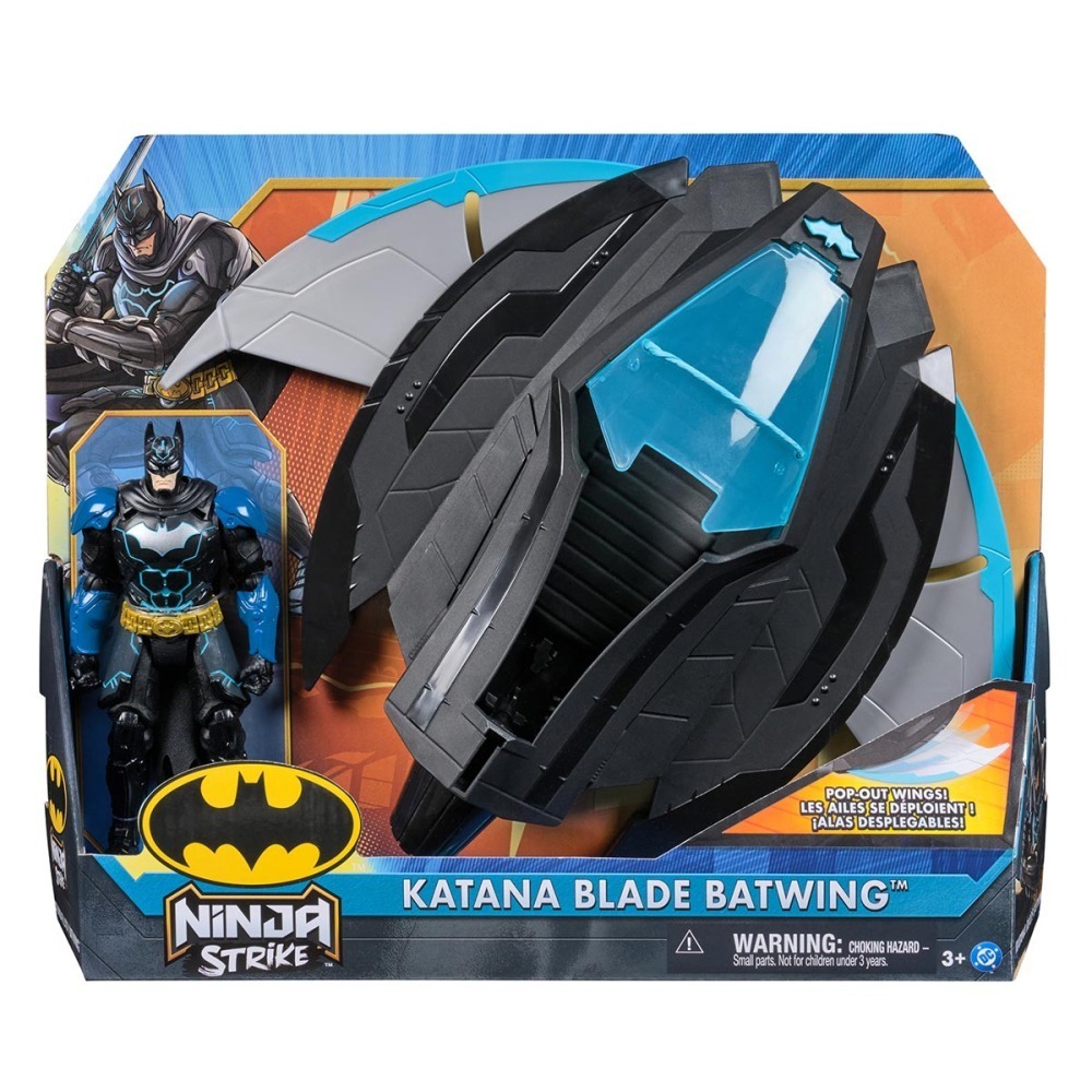 Batwing Ninja Retratil Atirador 30cm Com Boneco Batman 15cm