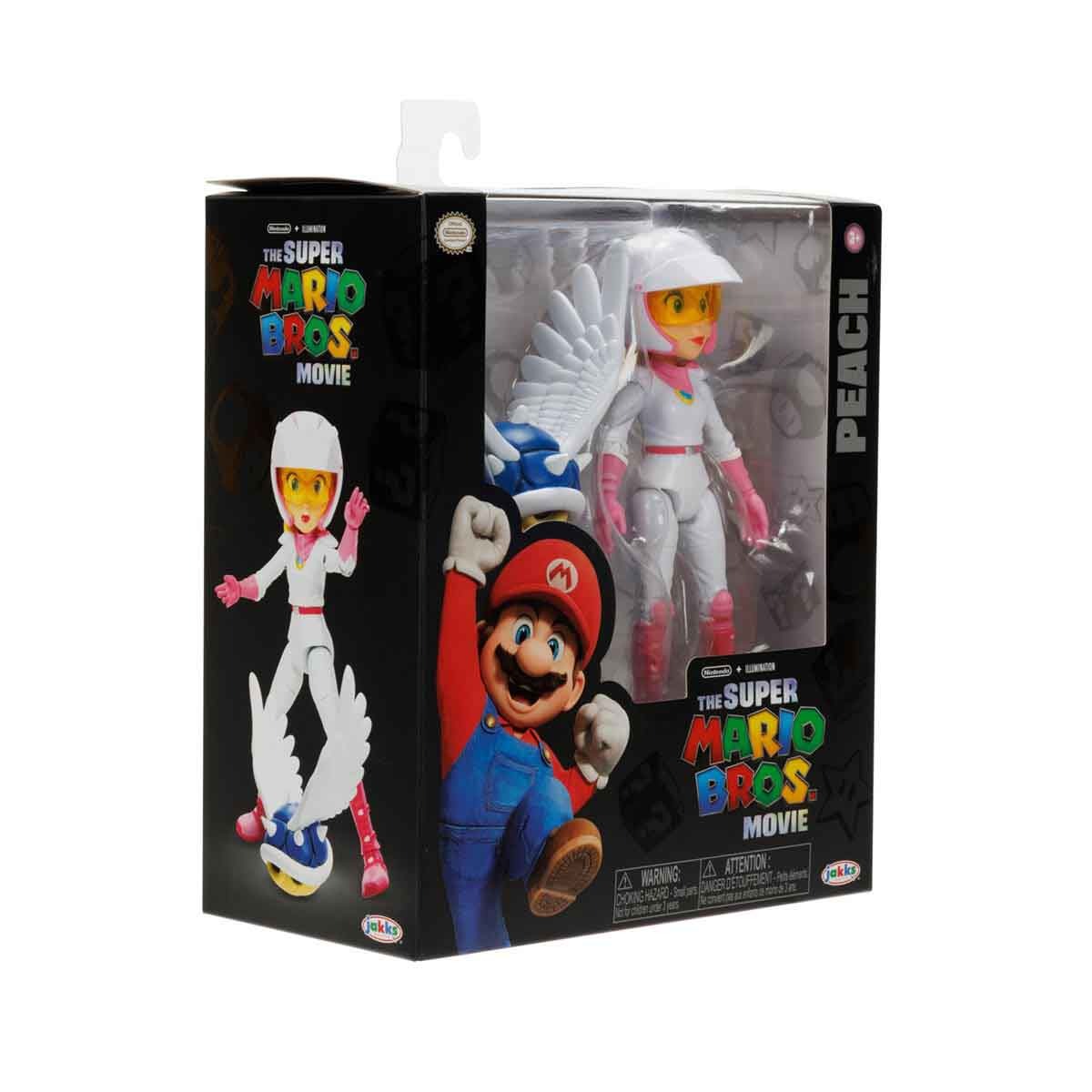 Boneca Peach De 14Cm Com Casco Azul - Super Mario Filme