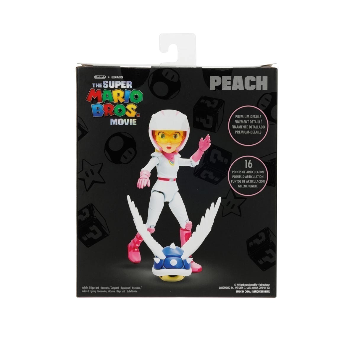 Boneca Peach De 14Cm Com Casco Azul - Super Mario Filme