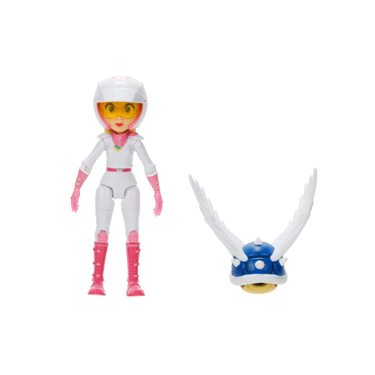Boneca Peach De 14Cm Com Casco Azul - Super Mario Filme