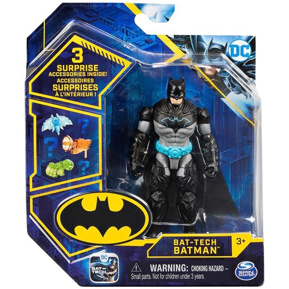 Boneco Batman Bat-Tech Preto - 10Cm Colecionavel