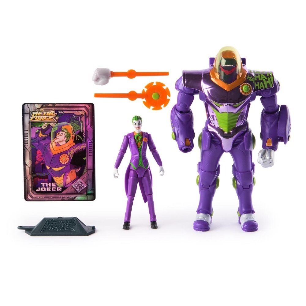 Boneco Coringa 10cm com Armadura Metal Force - DC Comics