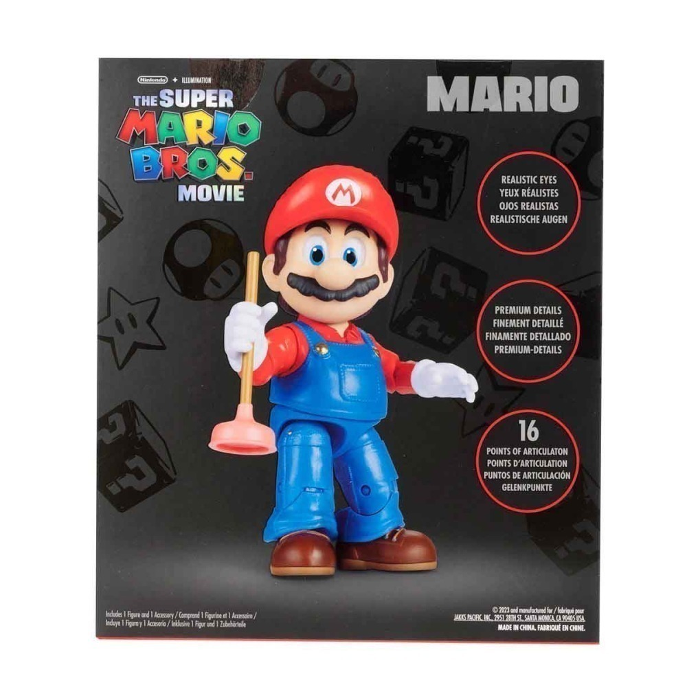 Boneco Mario De 12Cm Com Desentupidor - Super Mario Filme