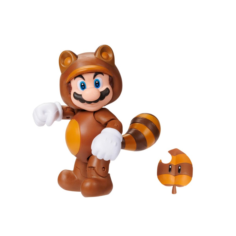 Boneco Mario Tanooki De 10Cm Com Super Folha - Super Mario
