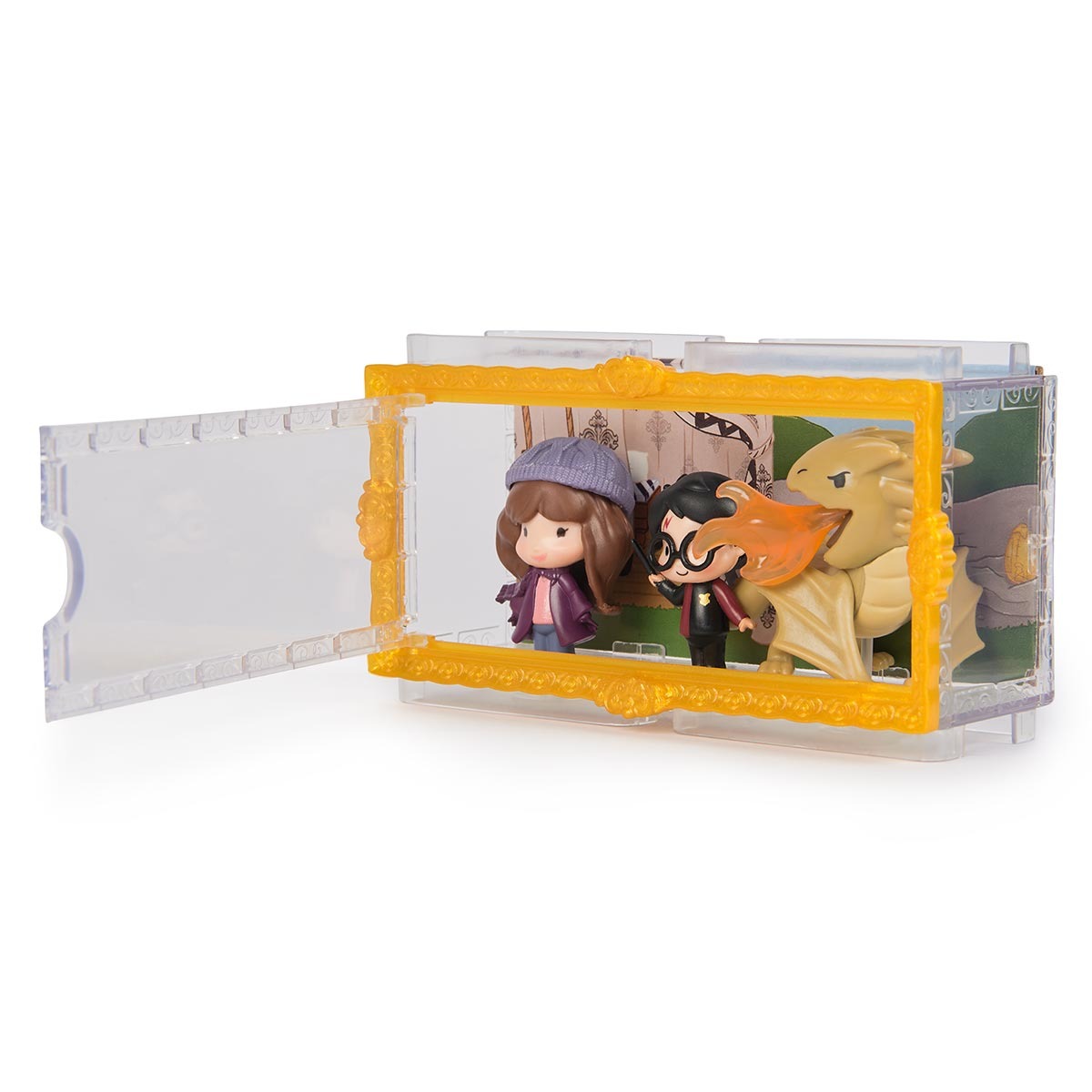 Bonecos Harry, Hermione e Rabo-Corneo Hungaro - Harry Potter