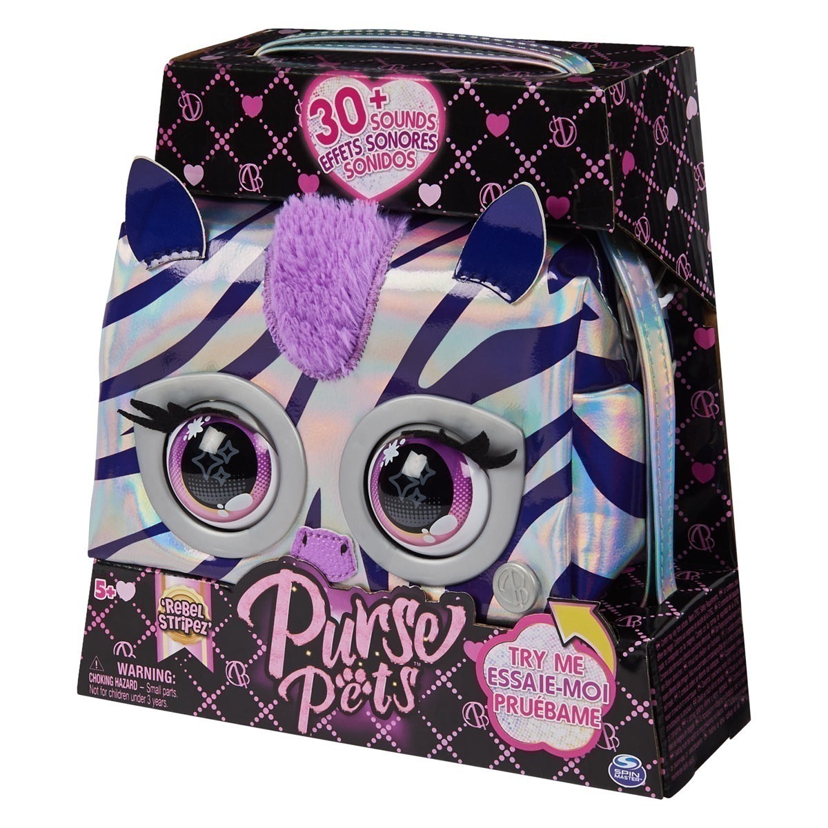 Purse Pets - Metalica Magia Zebra Solido Purse Pets - Metalica Magia Zebra Solido