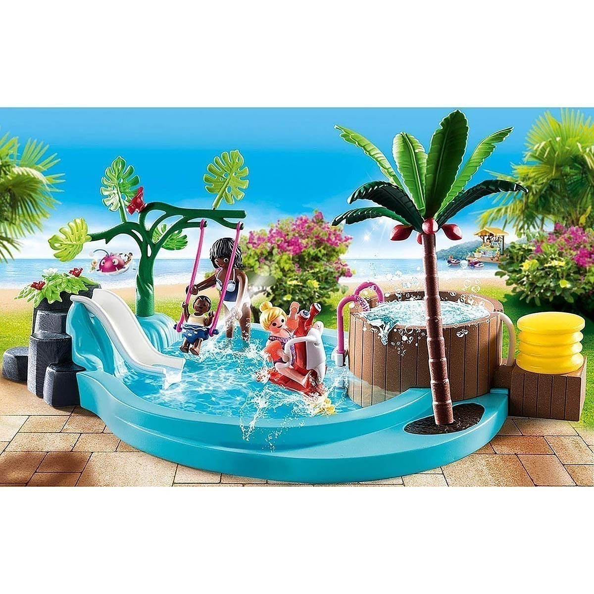 Playmobil - Piscina Infantil Com Toboágua - Family Fun - 70611