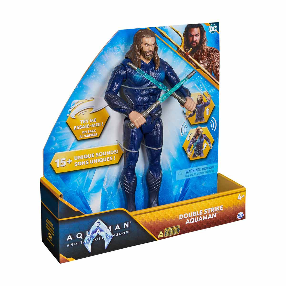Aquaman - Boneco De 30Cm Ataque Duplo Com Luz E Som Dc