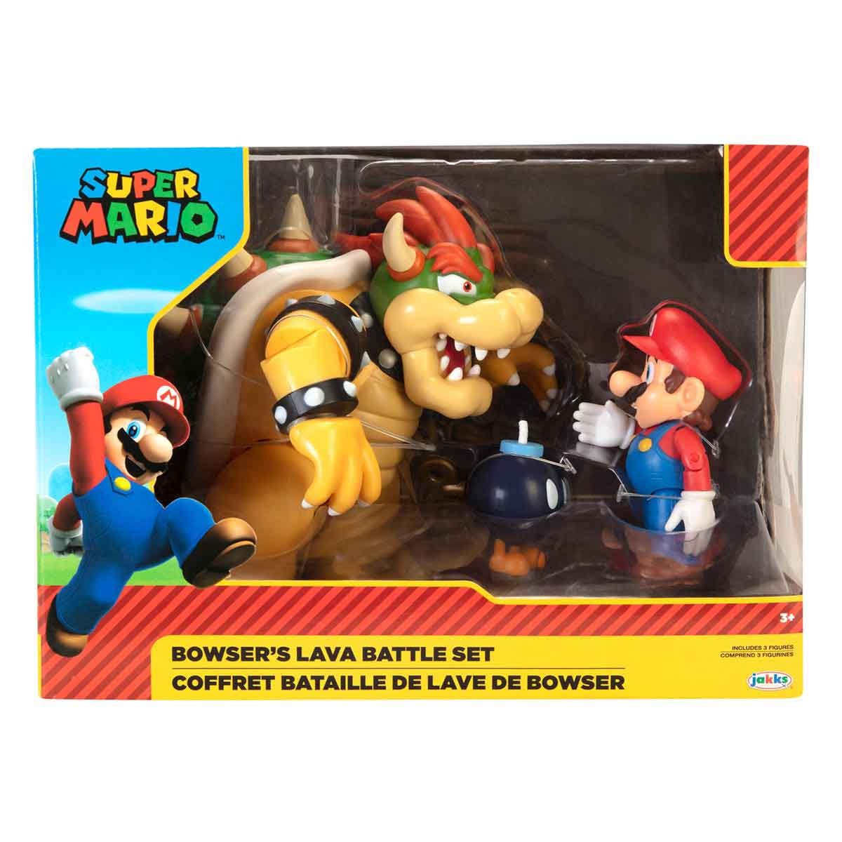 Conjunto Com 3 Bonecos Mario Vs Bowser - Super Mario