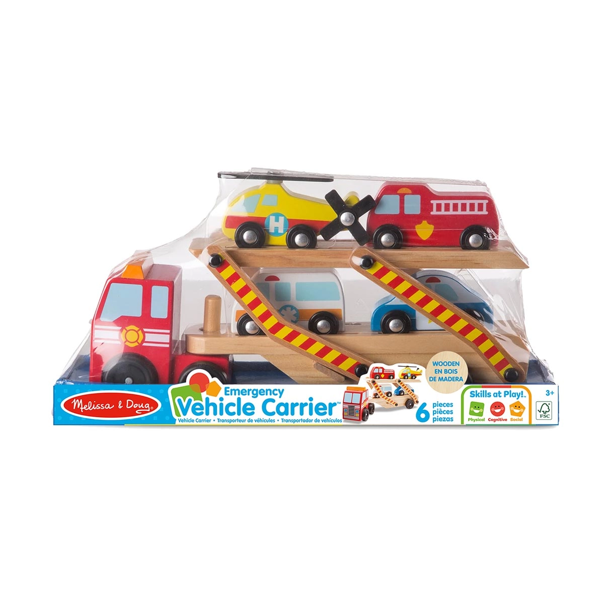 Caminhao Cegonha de Madeira Carrinho Resgate Melissa & Doug Caminhao Cegonha de Madeira Carrinho Resgate Melissa & Doug