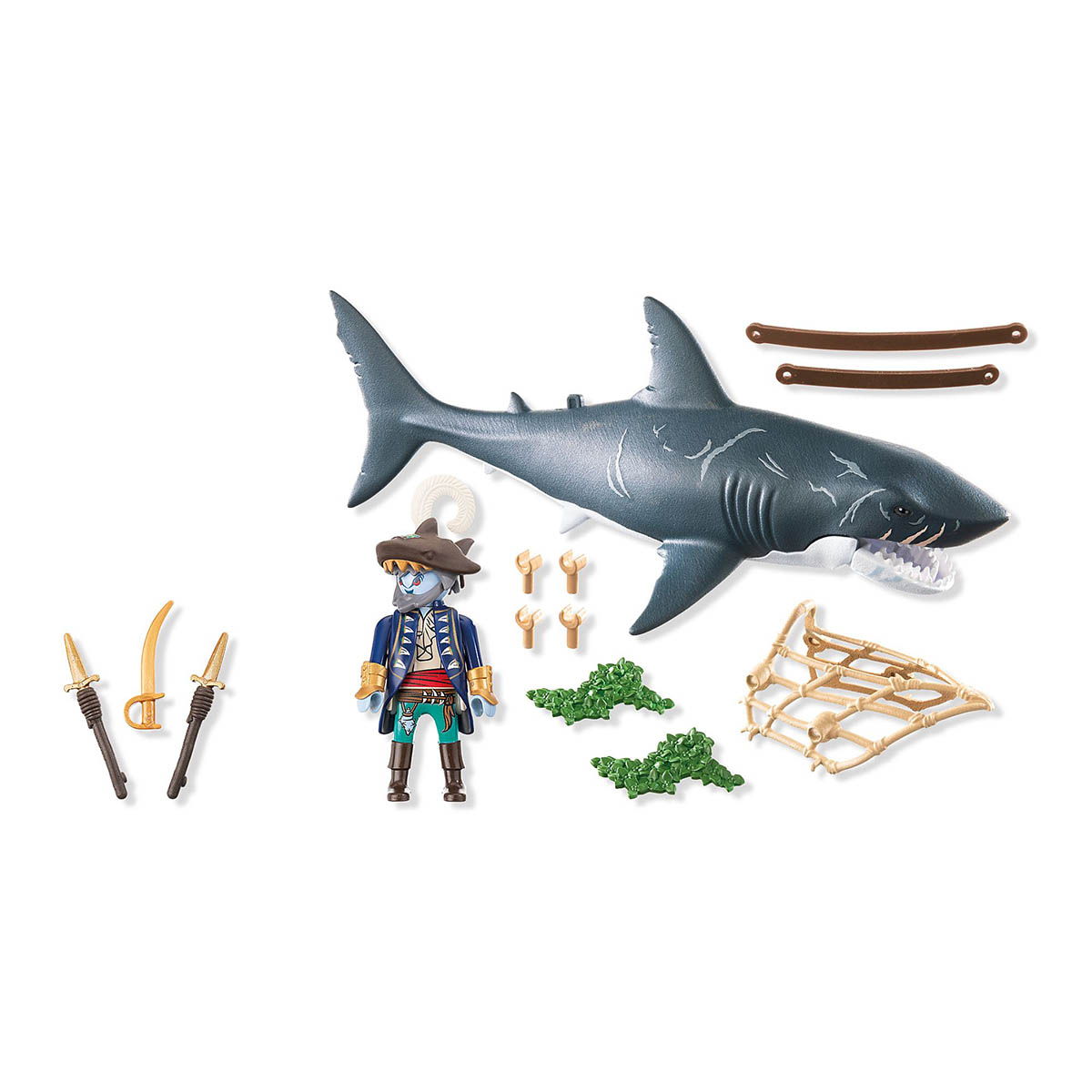 Pirata com Tubarão Gigante - Playmobil Pirates 71793