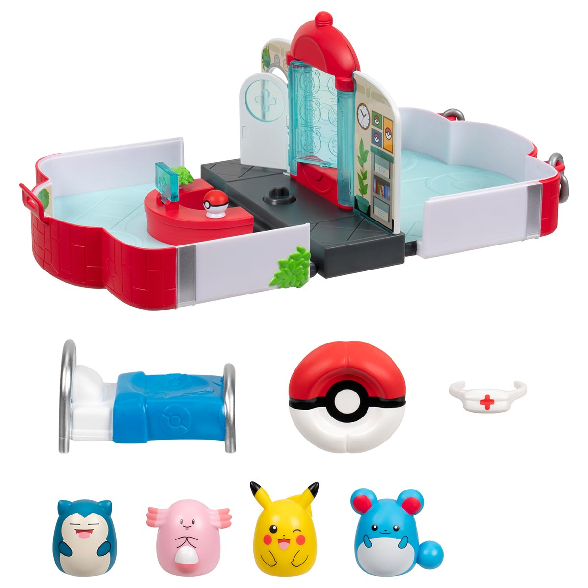 Playset Pokémon com 4 Bonecos e Acessórios - Squish A Longs