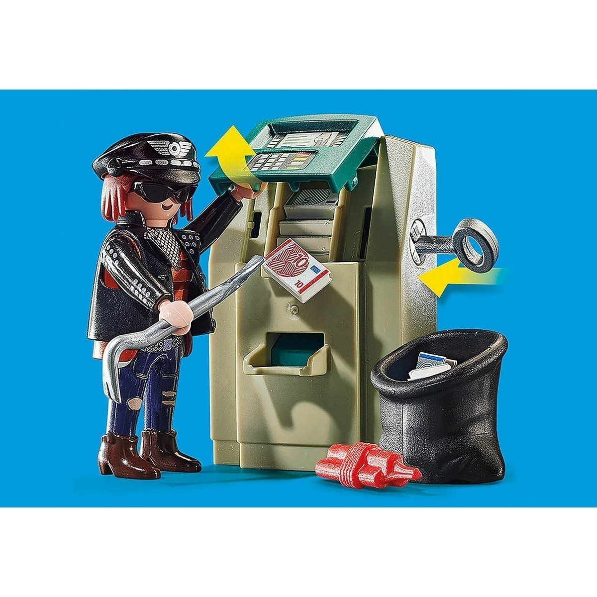 Playmobil - Caixa Eletrônico Com Policial E Fugitivo - City Action - 70572