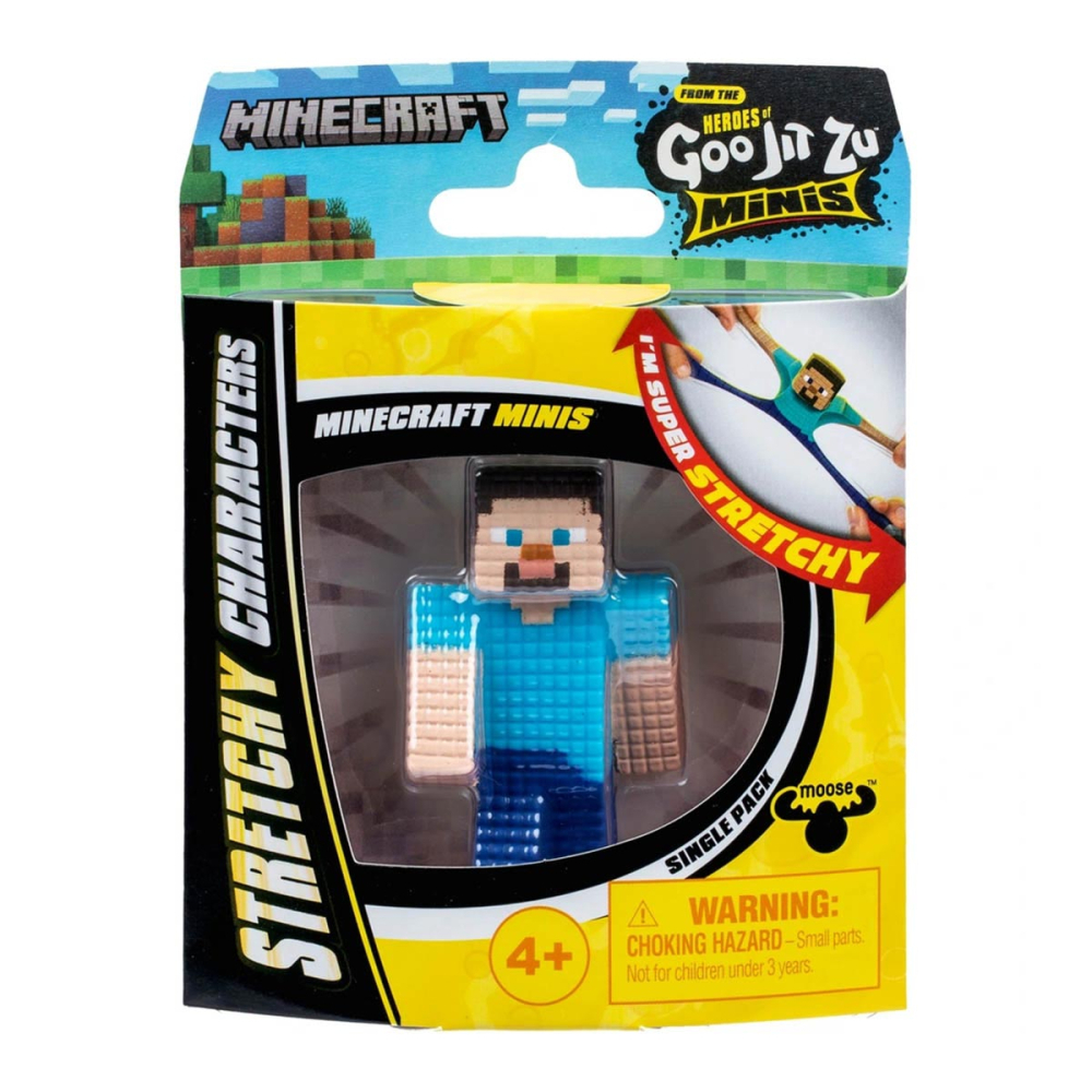 Mini Boneco Elástico do Steve - Goo Jit Zu Minecraft