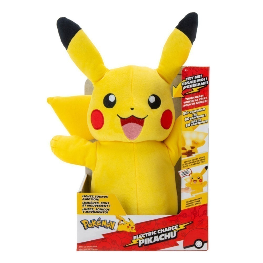 Pokemon - Pelúcia De Luxo Pikachu De 35Cm Com Luz E Som