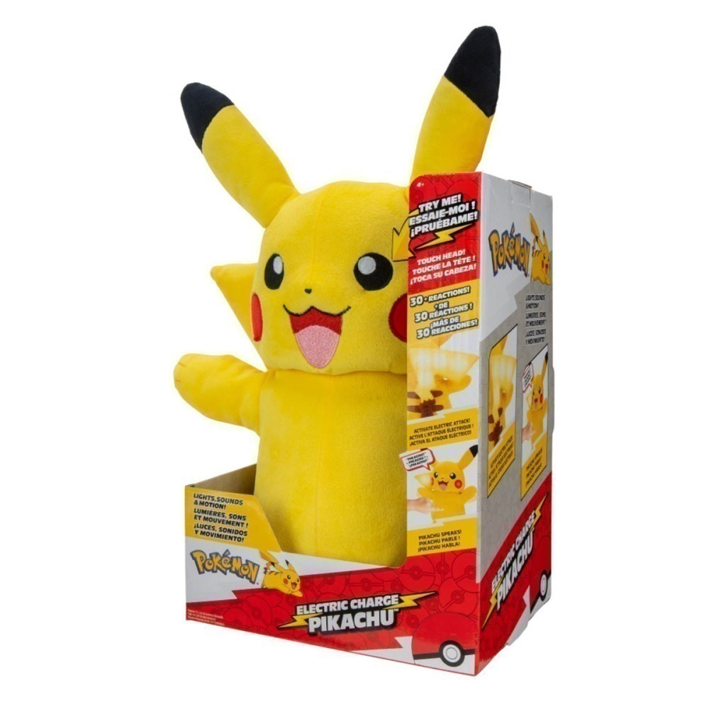 Pokemon - Pelúcia De Luxo Pikachu De 35Cm Com Luz E Som