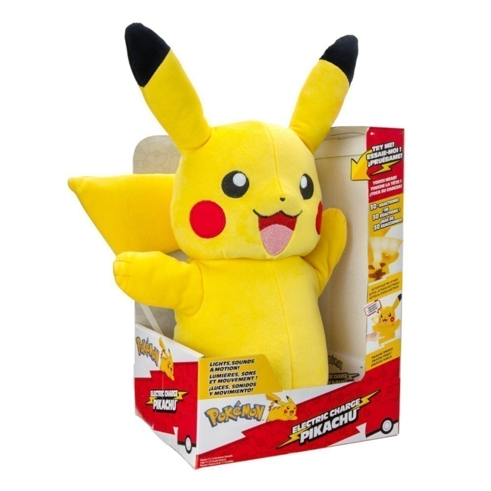 Pokemon - Pelúcia De Luxo Pikachu De 35Cm Com Luz E Som