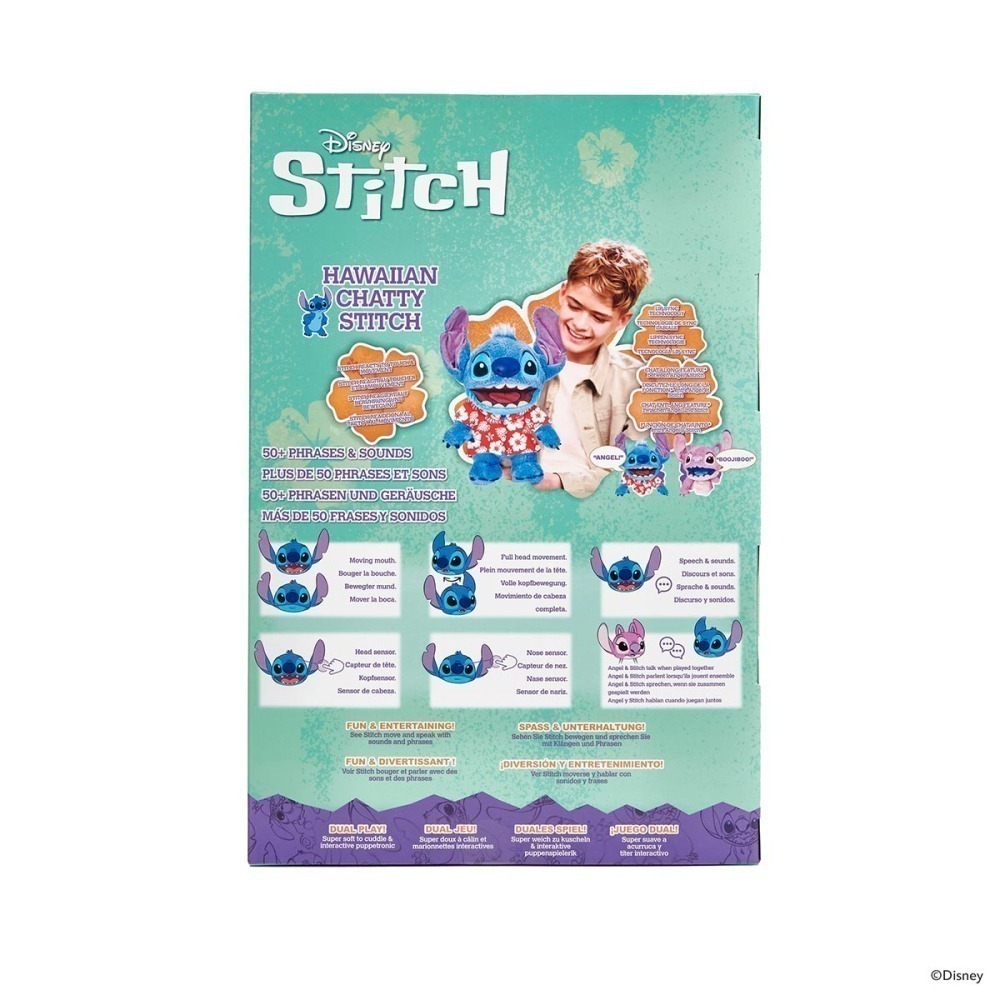 Stitch Wow - Pelucia 30cm Stitch Havaiano Animatronico
