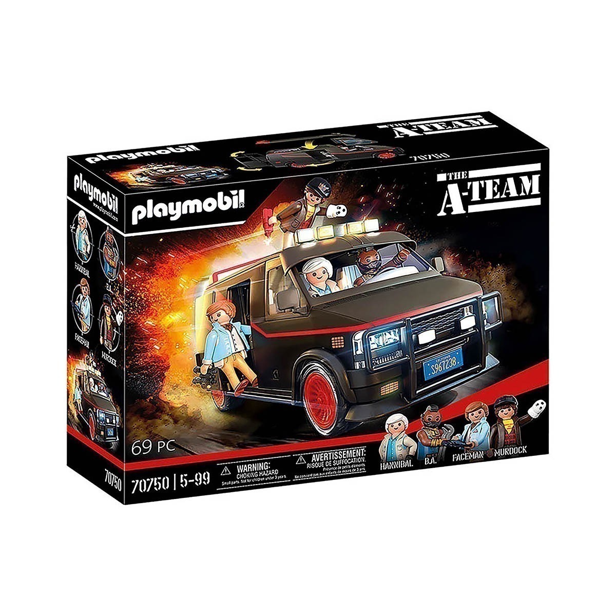 Playmobil - Van Com Hannibal B.A Faceman Murdock - Esquadrão Classe A - 70750