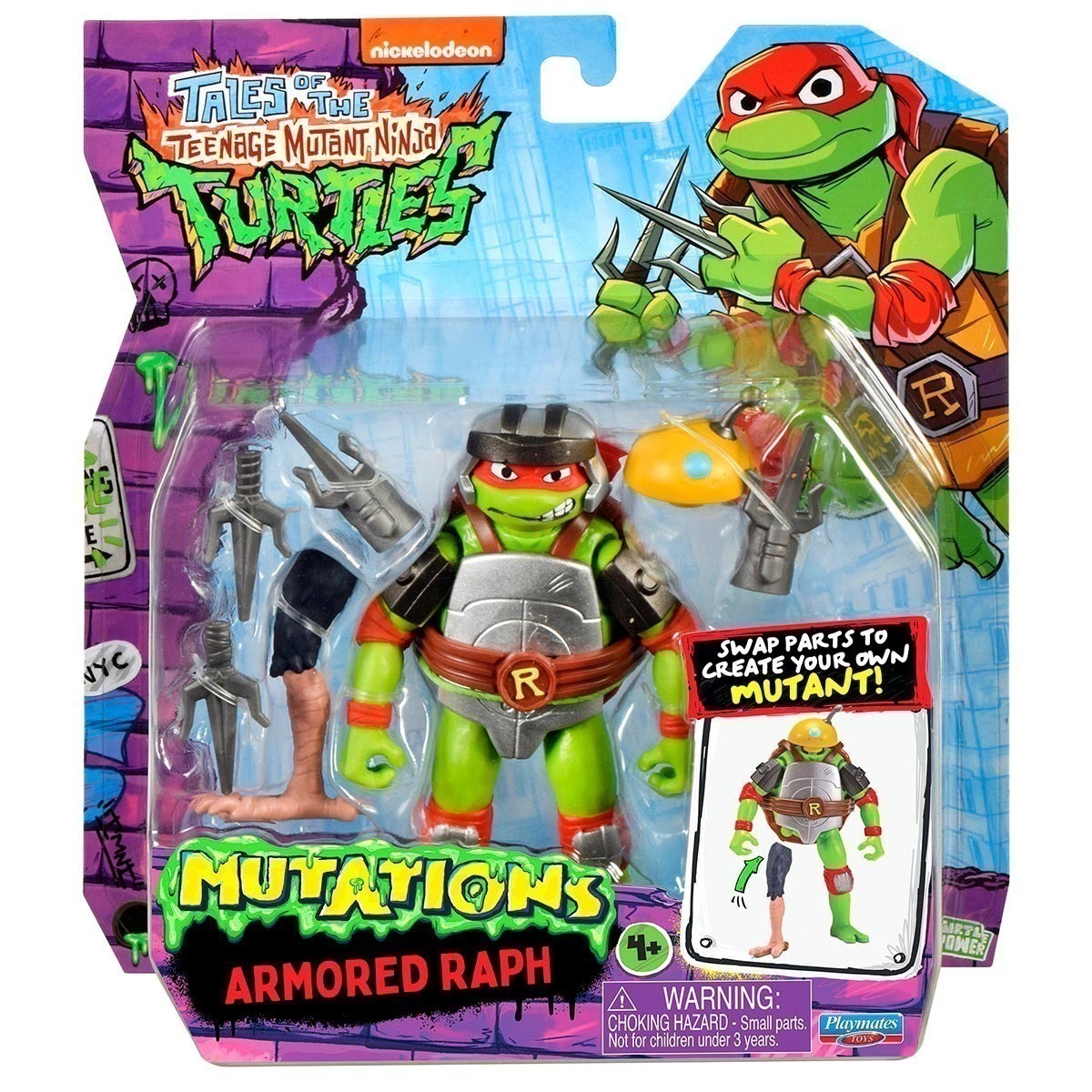 Boneco Raphael Com Acessórios -Tartarugas Ninja Mix 'N Match