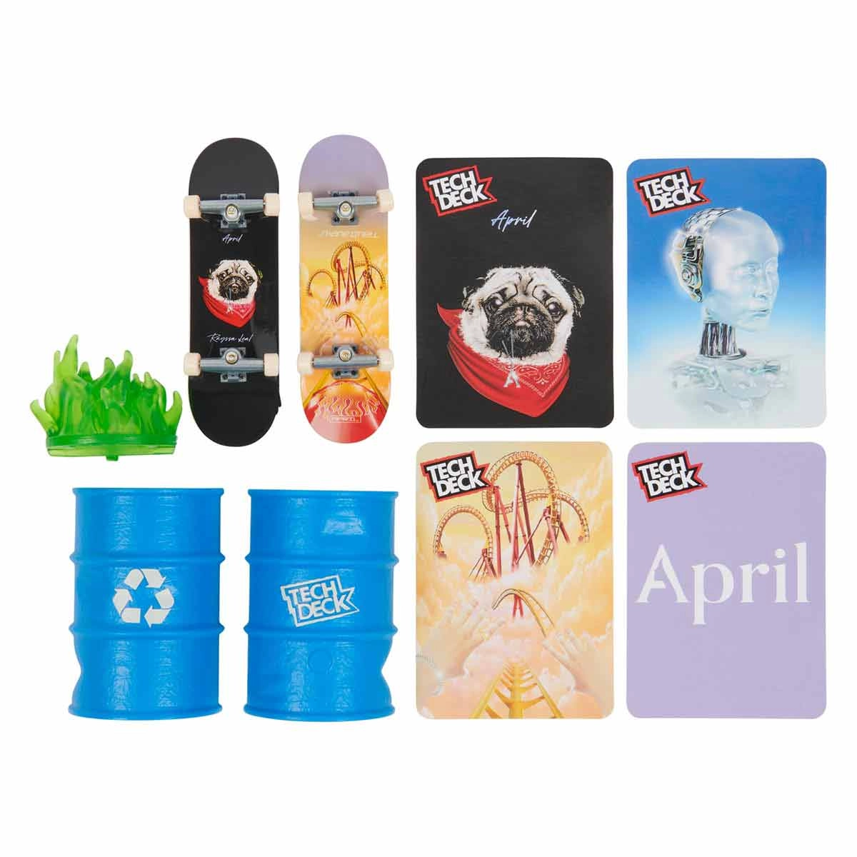 Kit 2 Skate De Dedo Com Obstáculo April - Tech Deck