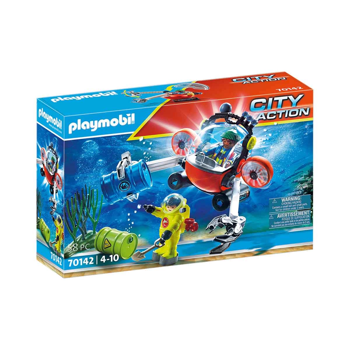 Playmobil - Expedição Ambiental Mergulho - City Action - 70142 Playmobil - Expedição Ambiental Mergulho - City Action - 70142