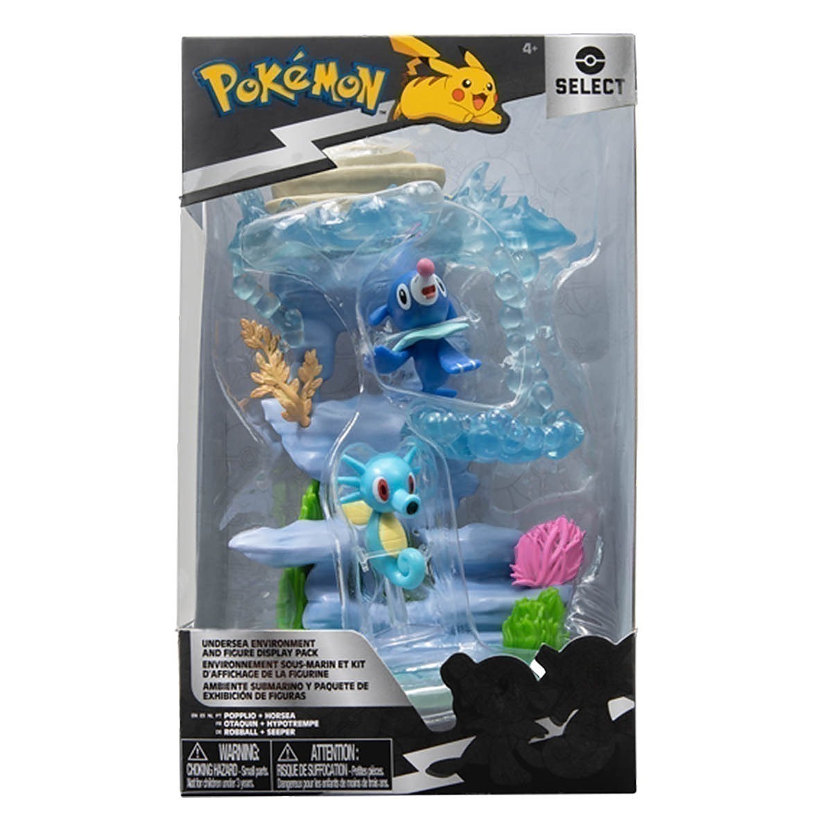 Pokemon - Playset De 15Cm - Subaquático Com Popplio E Horsea