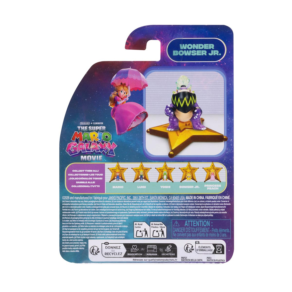 Mini Boneco Wonder Bowser Jr de 3cm - Super Mario Galaxy, O Filme