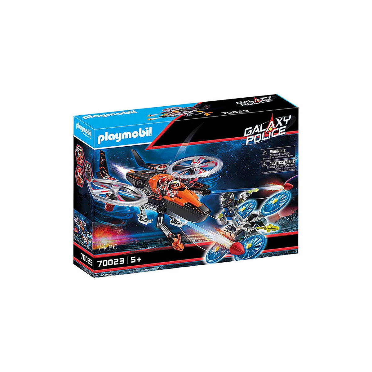Playmobil - Piratas Galácticos Com Helicóptero - Galaxy Police - 70023 Playmobil - Piratas Galácticos Com Helicóptero - Galaxy Police - 70023