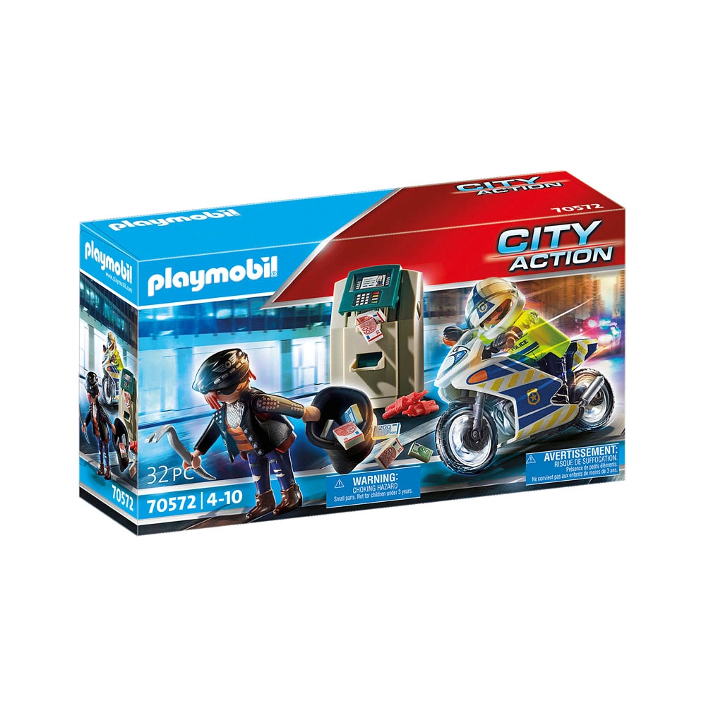 Playmobil - Caixa Eletrônico Com Policial E Fugitivo - City Action - 70572 Playmobil - Caixa Eletrônico Com Policial E Fugitivo - City Action - 70572