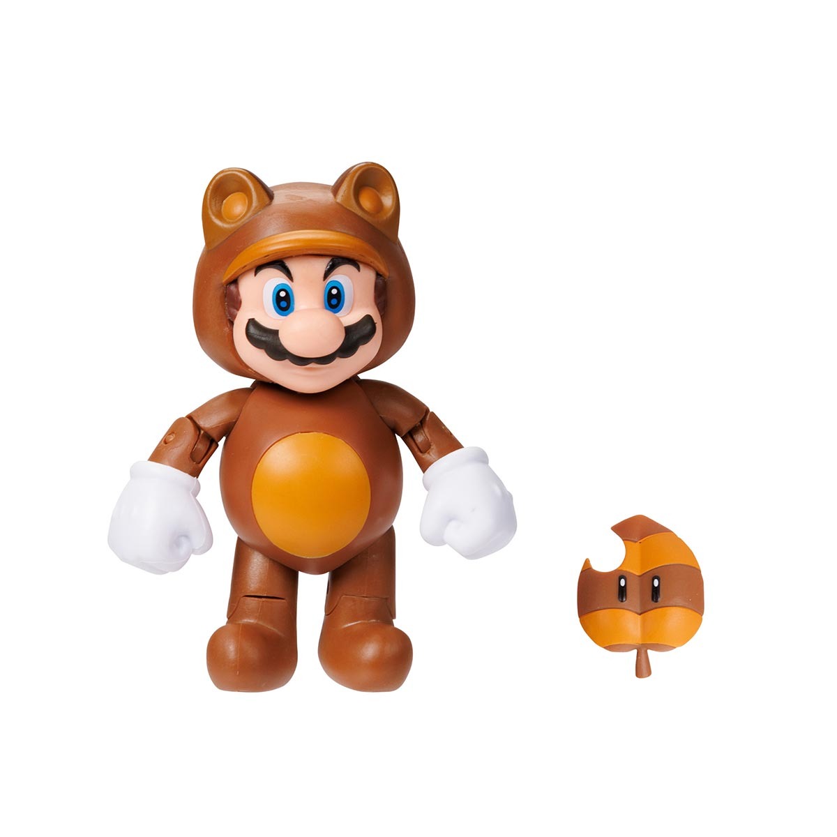 Boneco Mario Tanooki de 10cm com Super Folha - Super Mario