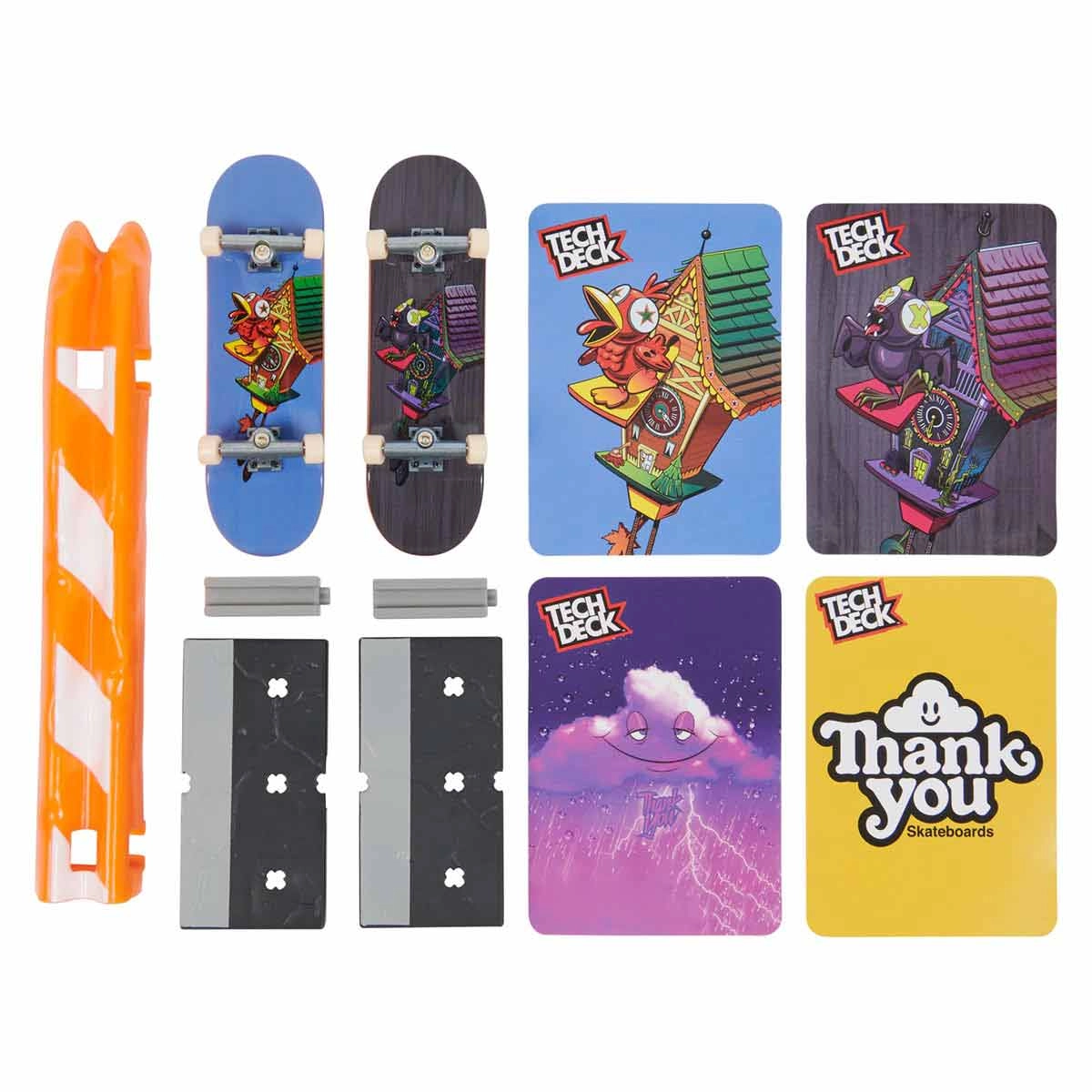 Kit 2 Skate De Dedo Com Obstáculo Thank You - Tech Deck