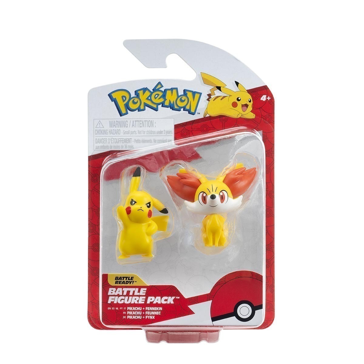 2 Bonecos De Batalha Pikachu + Fennekin - Pokémon