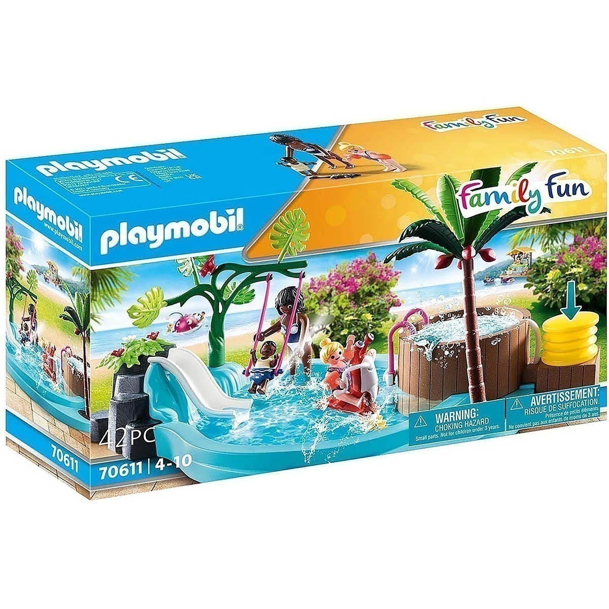 Playmobil - Piscina Infantil Com Toboágua - Family Fun - 70611
