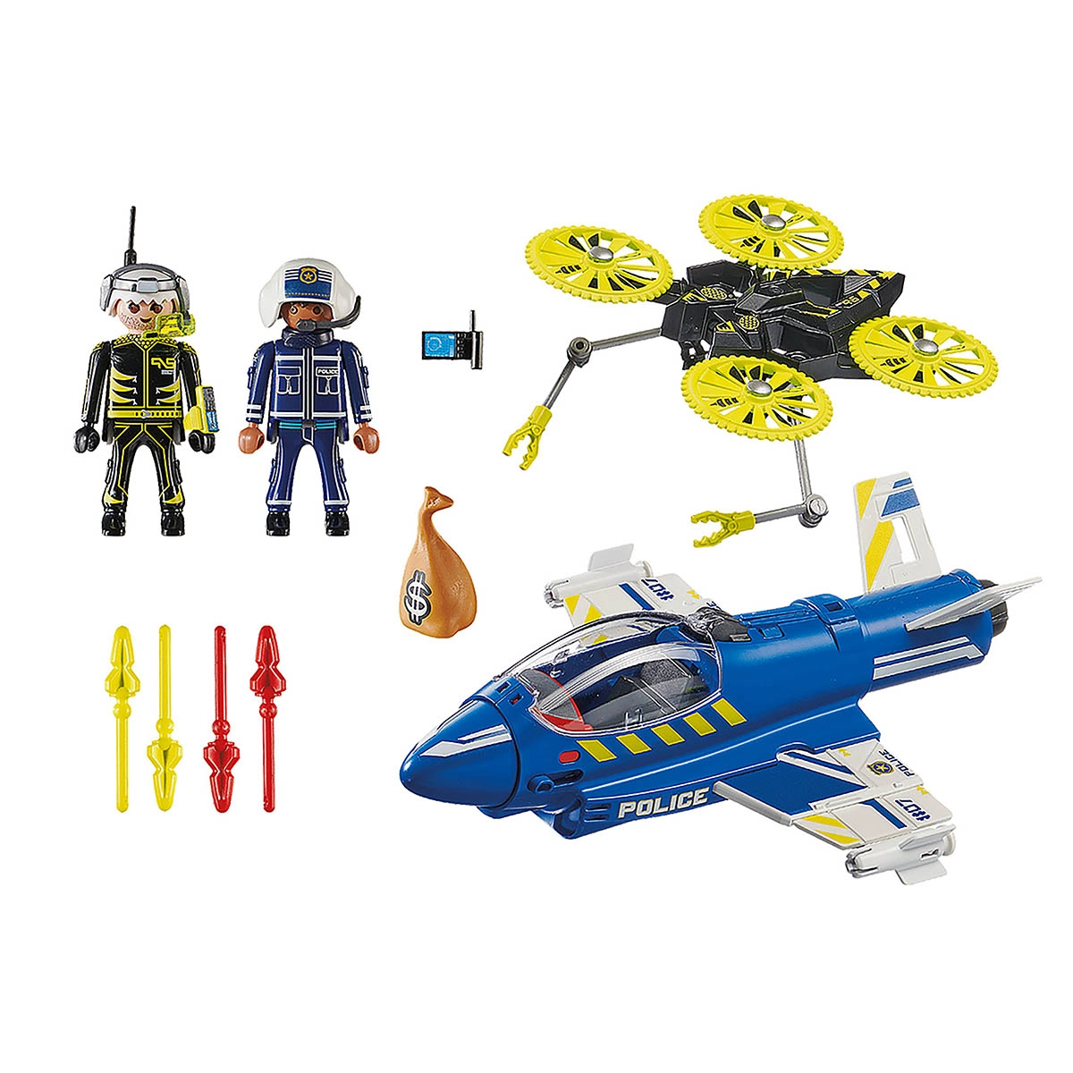 Playmobil - Jato Da Polícia Com Drone - City Action - 70780 Playmobil - Jato Da Polícia Com Drone - City Action - 70780