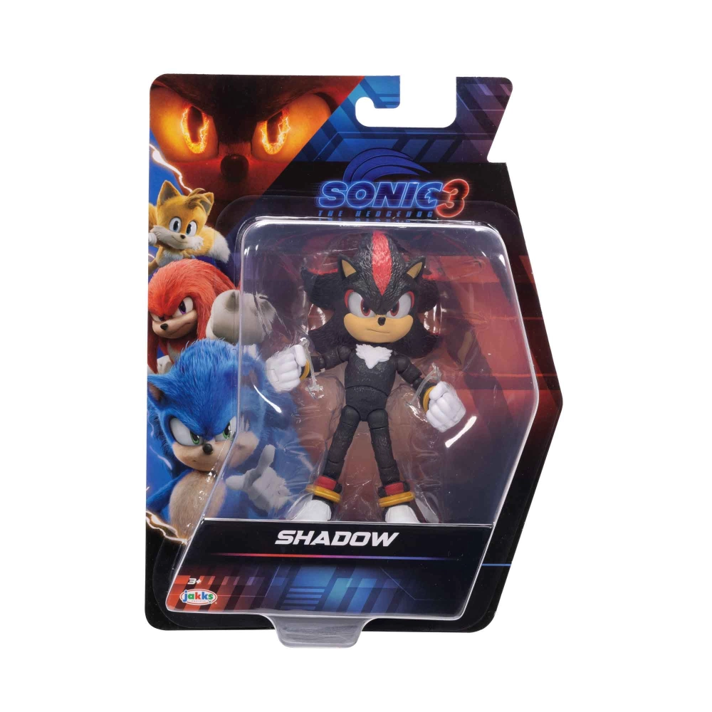 2 Bonecos 12cm Articulado Shadow e Ivo Robotnik - Sonic 3 O Filme