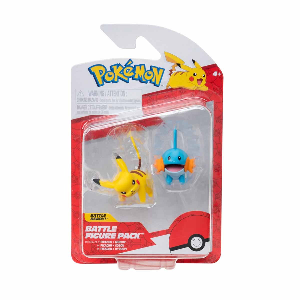 2 Bonecos De Batalha Pikachu + Mudkip - Pokemon