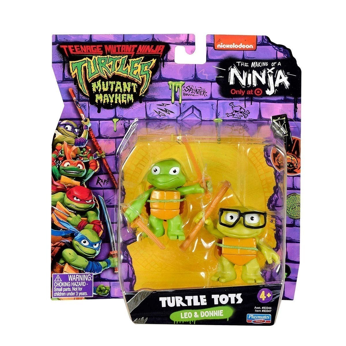 2 Bonecos Turtle Tots Leo E Donnie - As Tartarugas Ninja