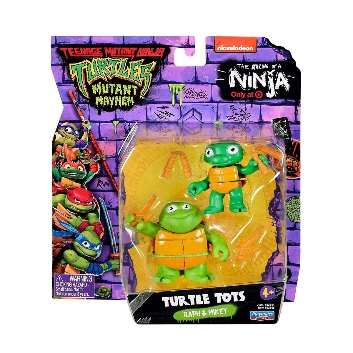 2 Bonecos Turtle Tots Raph E Mickey - As Tartarugas Ninja