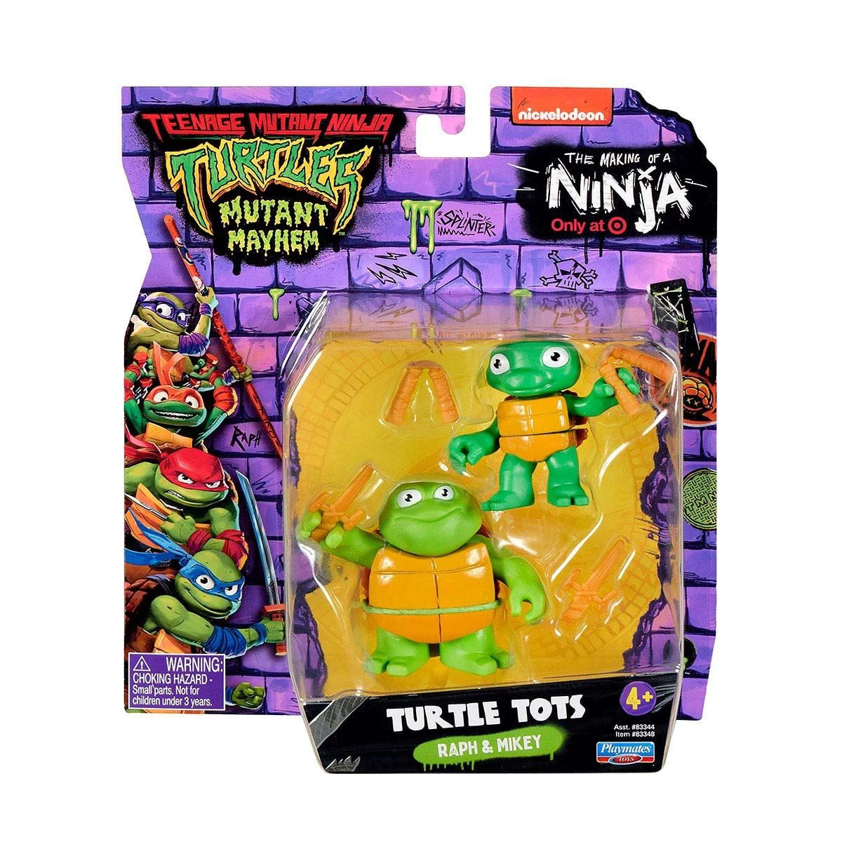 2 Bonecos Turtle Tots Raph E Mickey - As Tartarugas Ninja
