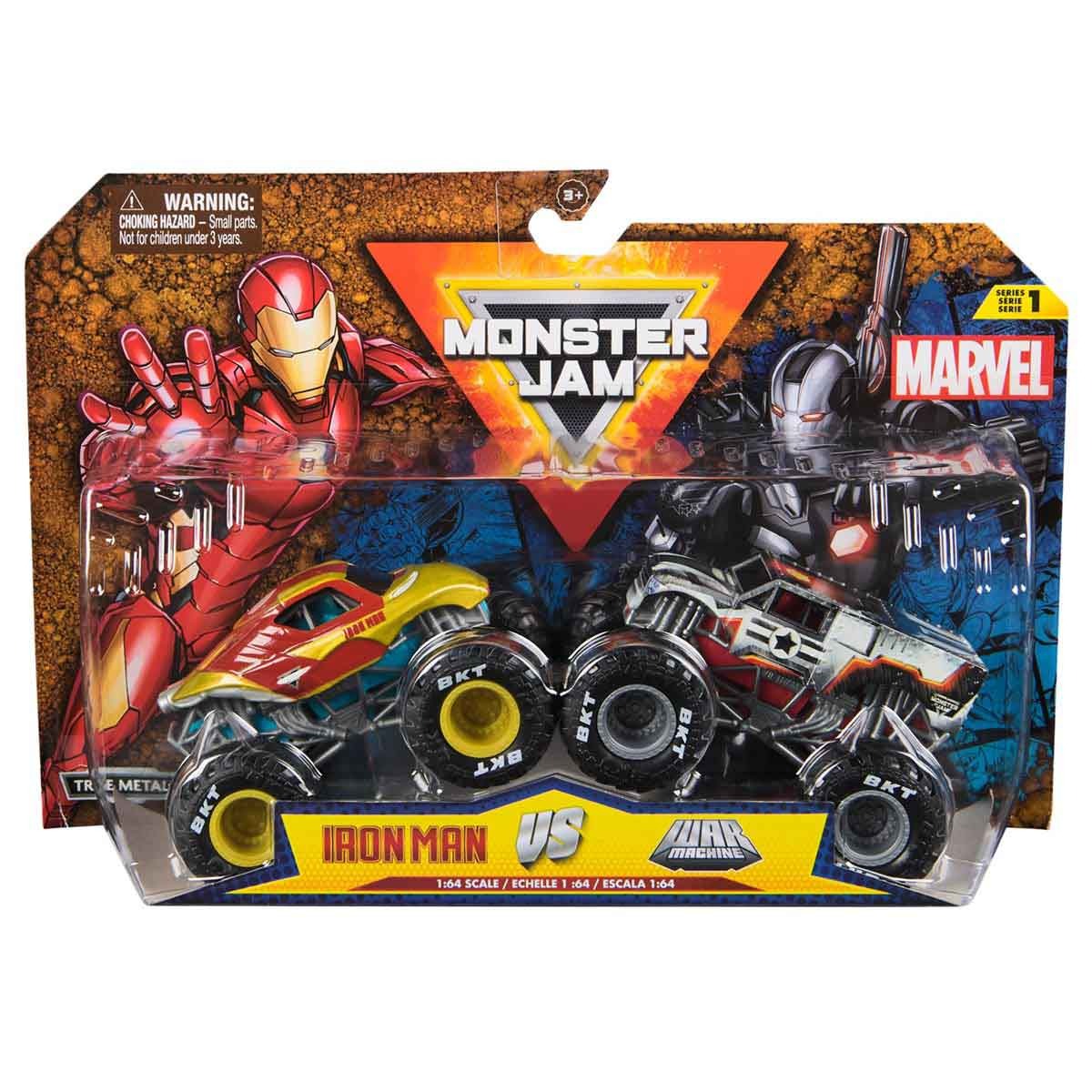 2 Carrinhos Homem De Ferro E Maquina De Combate -Monster Jam
