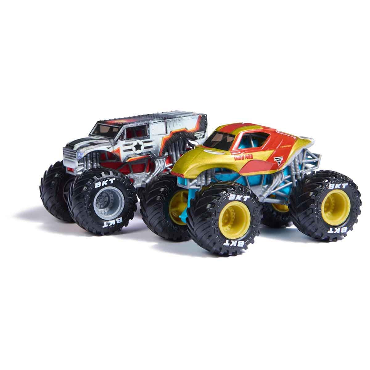 2 Carrinhos Homem De Ferro E Maquina De Combate -Monster Jam