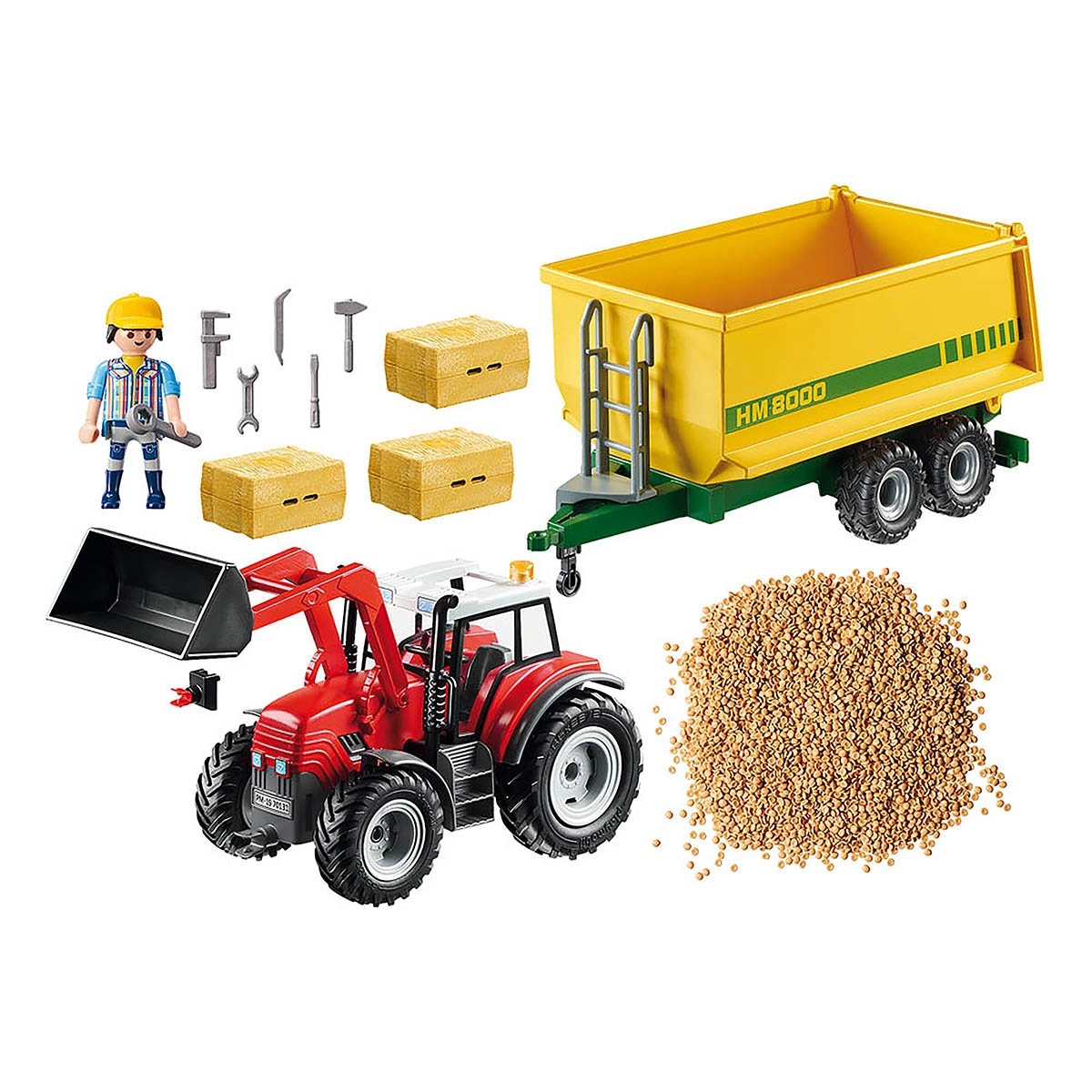 Playmobil - Trator Com Reboque - Country - 70131 Playmobil - Trator Com Reboque - Country - 70131
