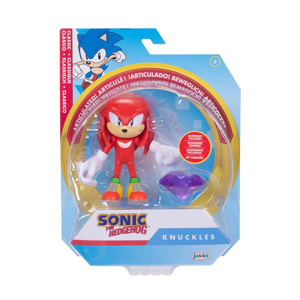 Sonic - Boneco 10cm Knuckles Com Esmeralda Do Caos