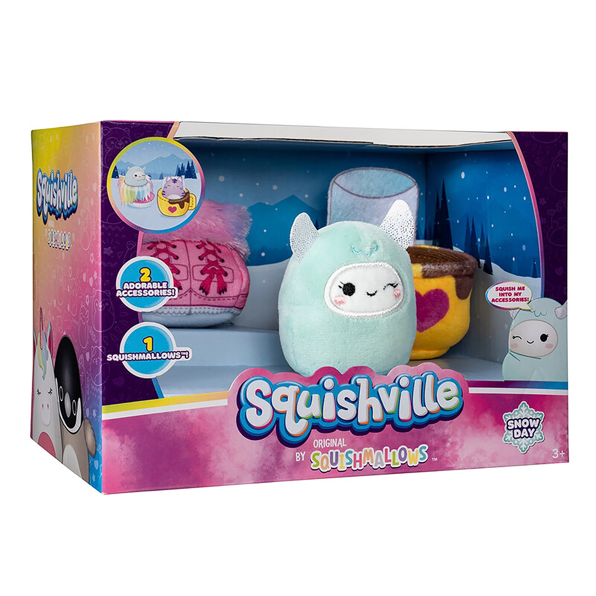 Squishville - Mini Squishmallows + 2 Acessórios - Snow Day