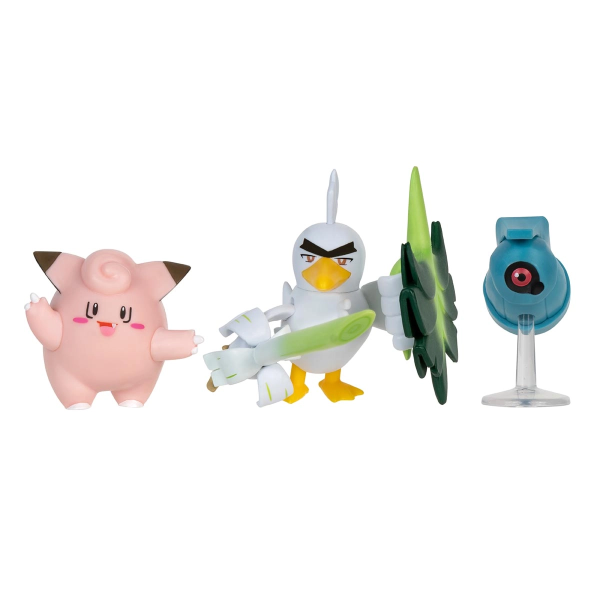 3 Bonecos Beldum, Sirfetch'D E Clefairy - Pokemon