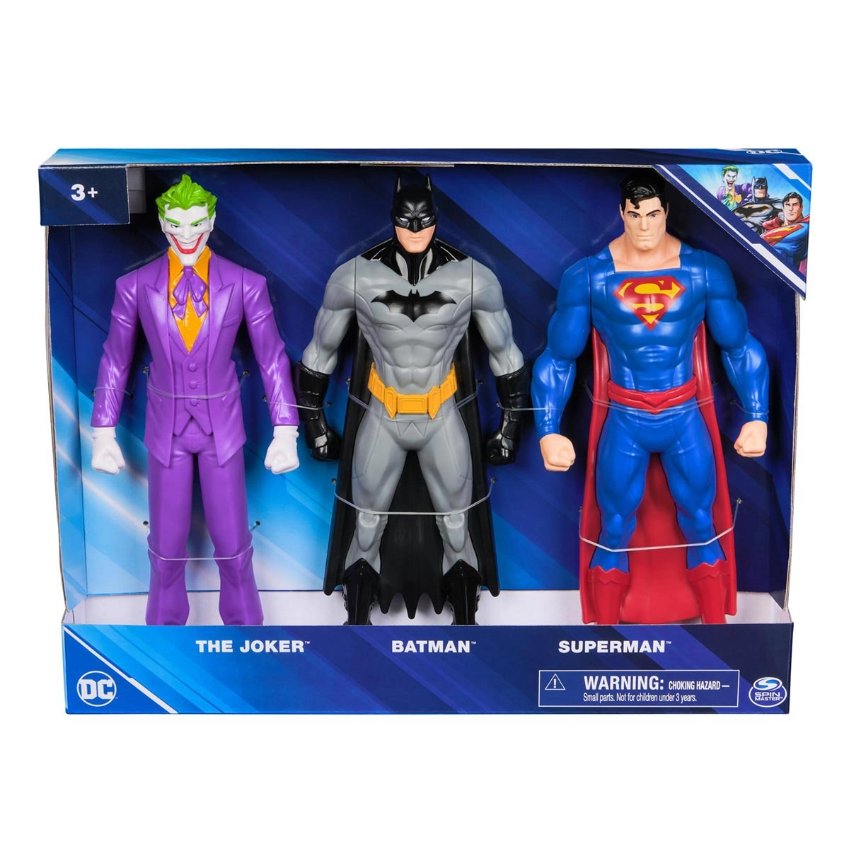 3 Bonecos Coringa, Batman E Superman De 24Cm - Dc